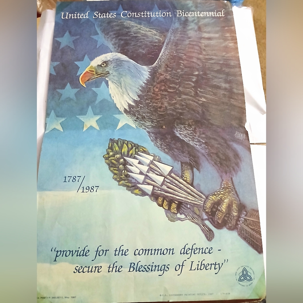 United States Constitution Bicentennial 16.5" Eagle Poster Wall Hanging